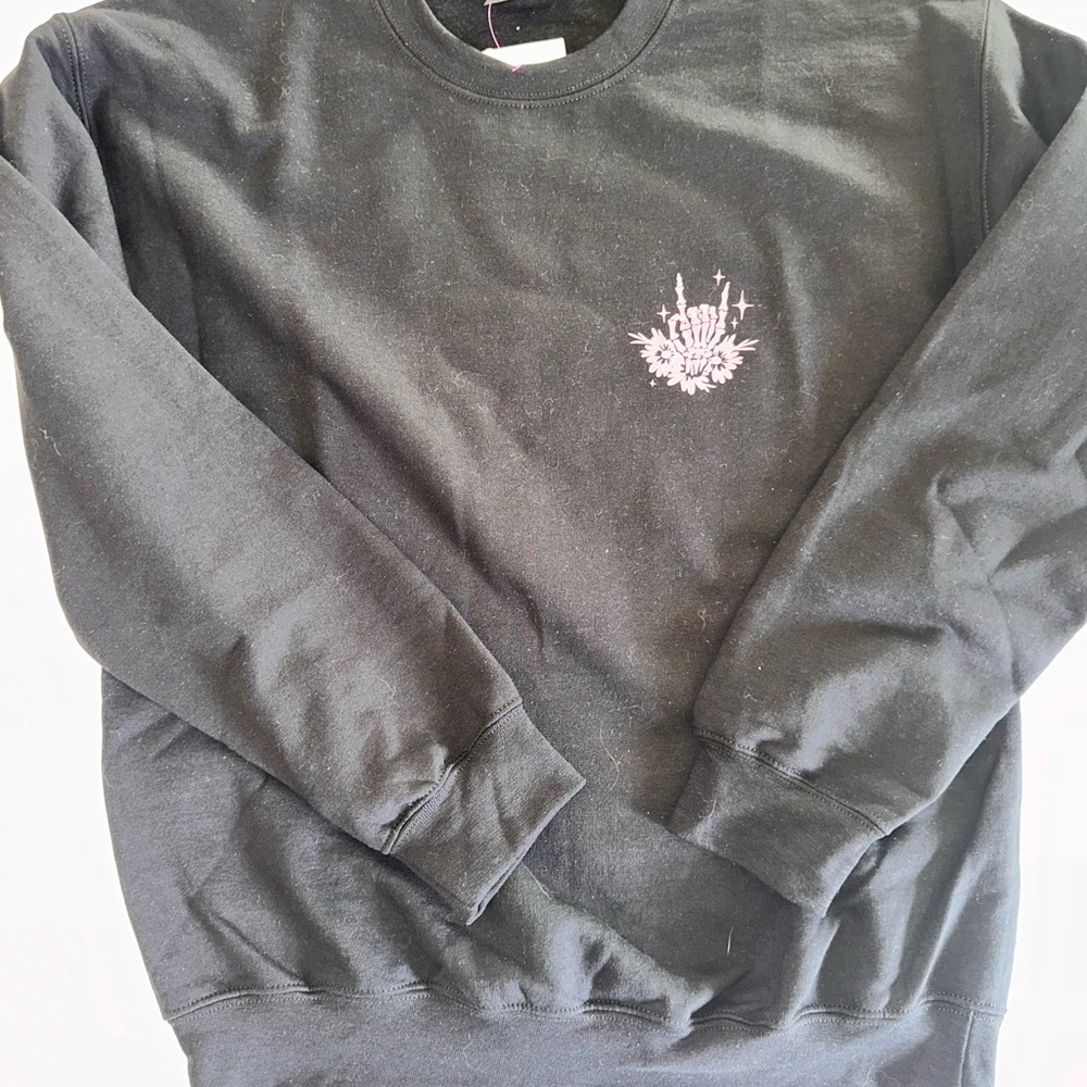 Women’s Graphic Sweatshirt - black with hot pink graphic